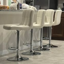 Bancos para barra blanco set de 4