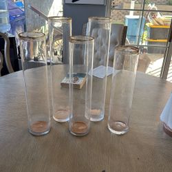 Set Of 5 Cylinder Vases 