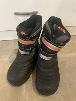 Totes Kids Black Winter Snow Boots Sz 13