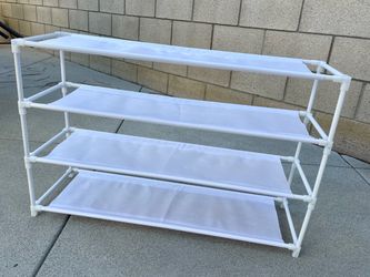 ADJUSTABLE SHOE STORAGE CLOSET RACK 4 SHELF LEVELS CLEAN EXCELLENT CONDITION!