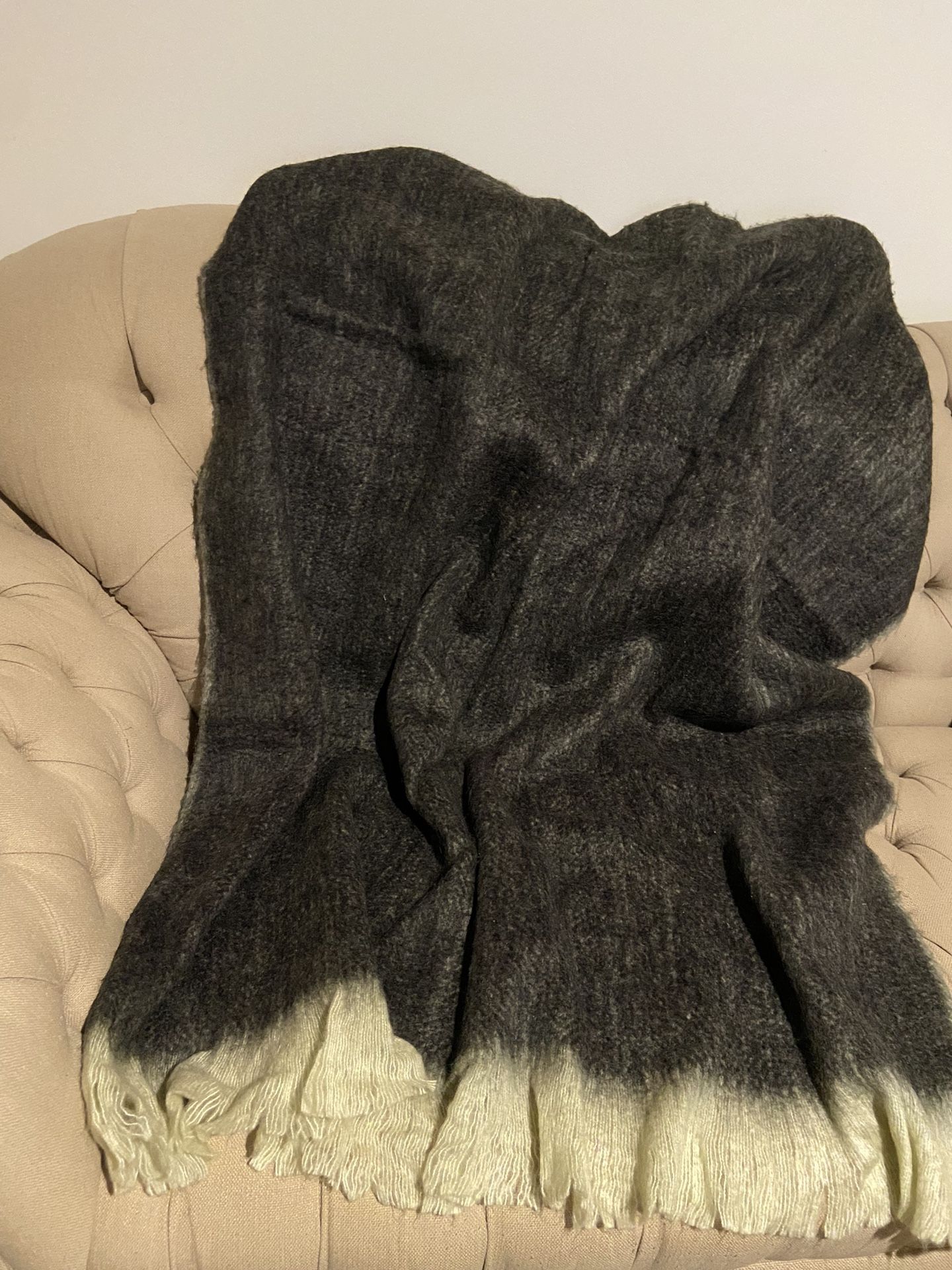 New Arhaus Brushed Mohair Throw Blanket  47”x 72”