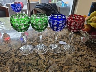 Bohemian Crystal Wine And Champagne Glasses Lot Of 14