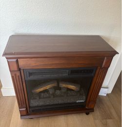 Rolling Mantel with 3D Infrared Quartz Electric Fireplace