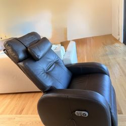 power reclining lounge chair with massage and heat features.