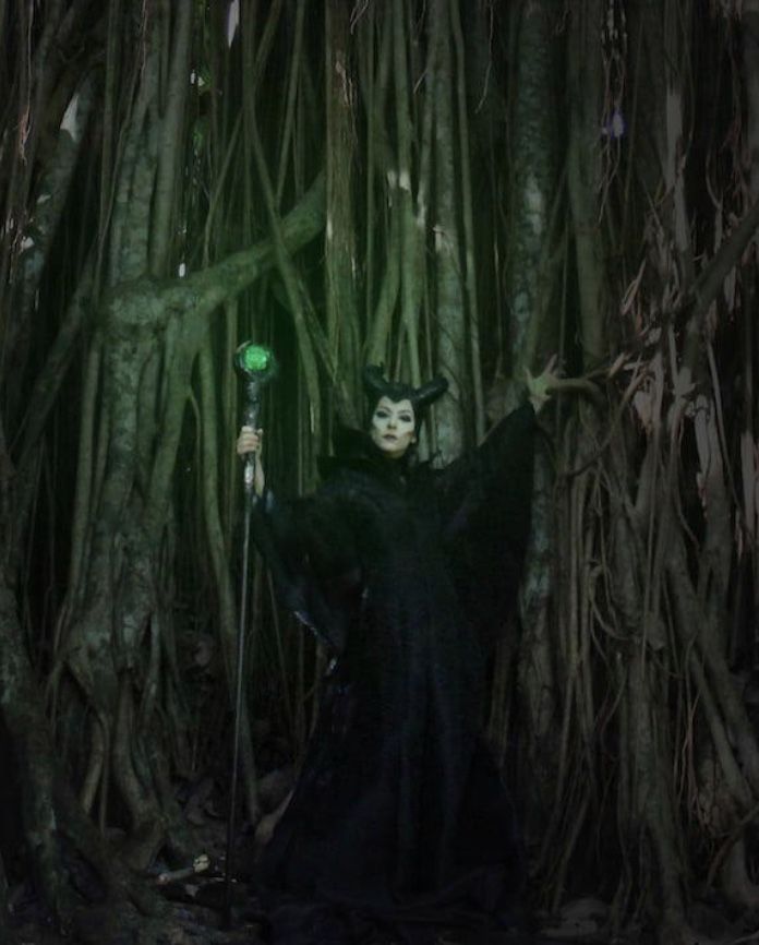🎃 Maleficent Costume Halloween Staff & Horns/ Head Wrap Disney