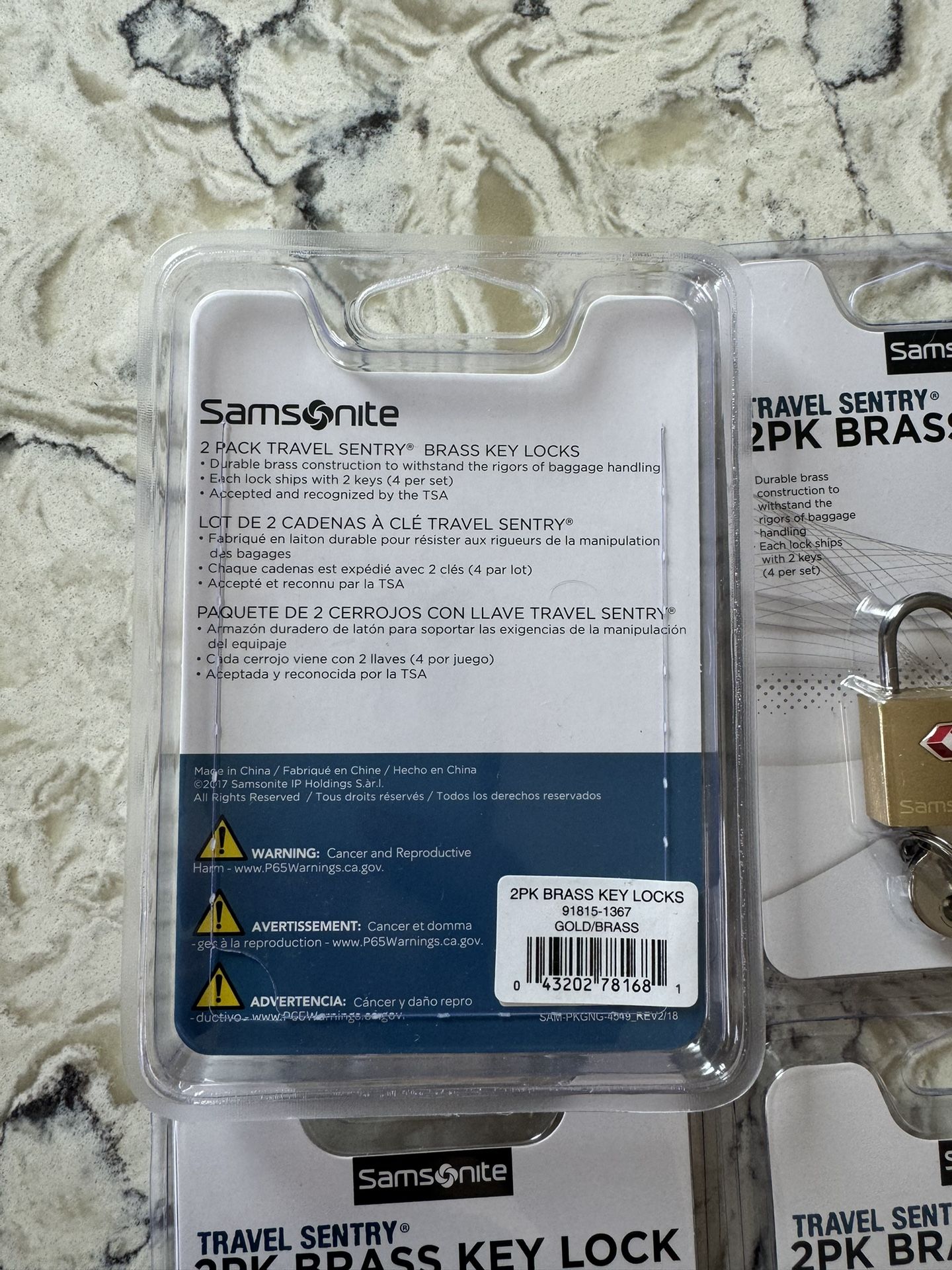 Samsonite® Luggage Key Locks, Brass