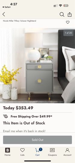 Nicole Miller grey lacquer nightstand - Good condition