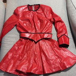 Genuine Leather Red Dress size M