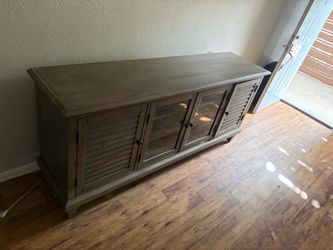 Wood TV Stand / Media Console with Shutter Doors