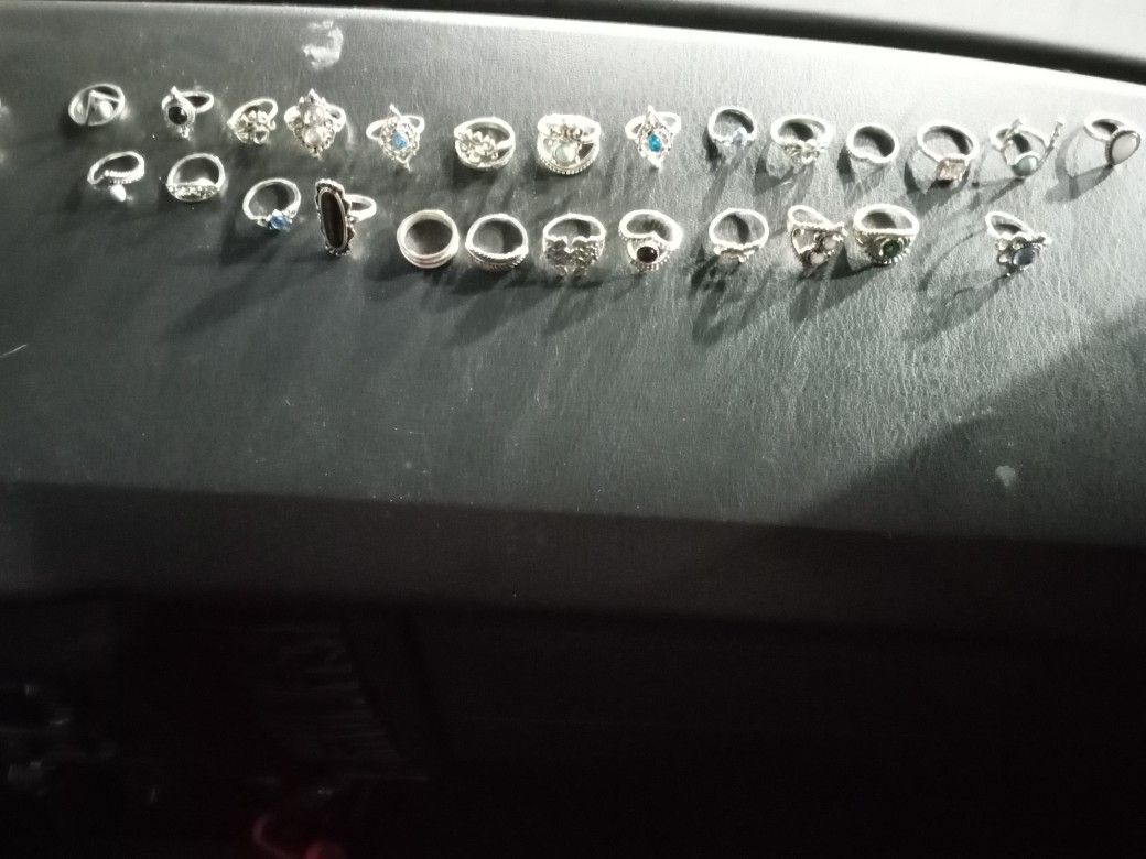 Over 30 Silver Rings ****CLEARANCE****