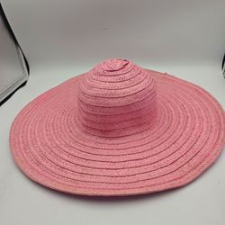 Women's Wide BrimPinkPaper/PolyesterBraidedSunHat