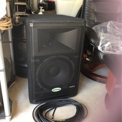 Two Samson resound HD speakers with 50 foot cords