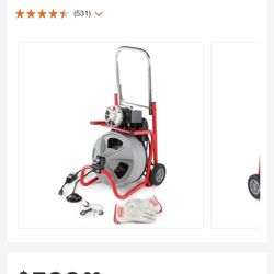 Rigid K400 Drain Cleaning Drum Machine W/c-32 3/5 In. Integral Wound Cable and Tool Set