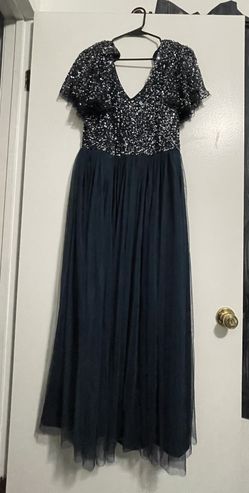 floral bridesmaid dresses etsy Zapaka Women Grey Green Printed Flower Bridesmaid Dress with Slit Square Neck Chiffon Wedding Guest Dress, Dusty Sage / US20W main image 1