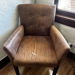 Brown Faux Suede Chair