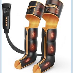 New-Leg Massager with Heat and Compression, Foot Calf & Thigh Massage for Circulation and Pain Relief, Leg Compression Massager with Handheld Controll