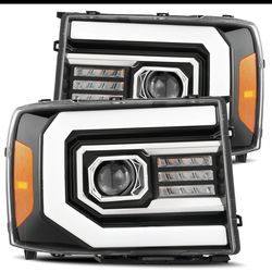07-13 GMC Sierra PRO-Series Halogen Projector Headlights Jet Black
