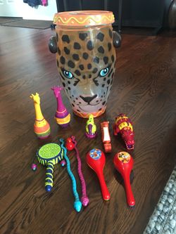 Musical toys with big lion drum