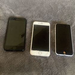 3 Broken iPhones 