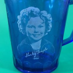 Shirley Temple Mini Pitcher Cobalt Blue Depression Glass Hazel Atlas