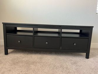 Black IKEA Hemnes TV stand