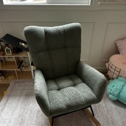 Green Sherpa Rocking Chair