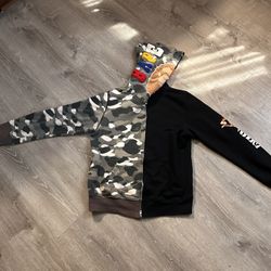 Half Black Half Grey Camo Bose Hoodie Worn A Couple Times. 