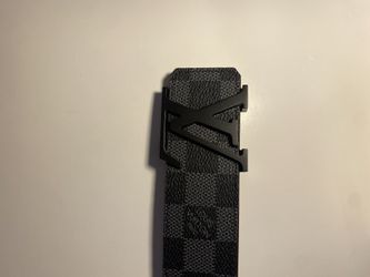 Louis Vuitton Black Checkered Belt LV With Box, Damien Print for