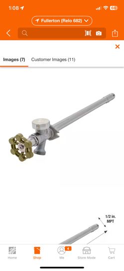Everbilt 1/2 in. x 12 in. MPT/SWT x MHT Brass Anti-Siphon Frost Free Sillcock Valve with Multi-Turn Operation=W7-044
