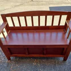 Wooden Bench And Storage Chest $90