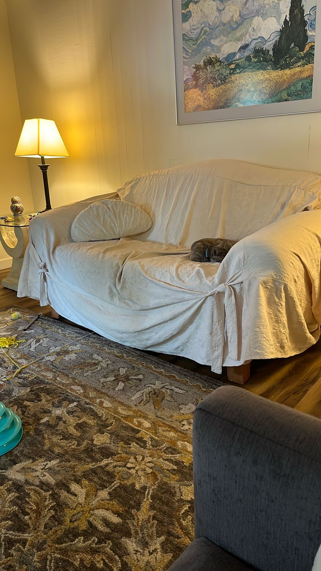 White Loveseat With White Design And Matching Fun Pillows!