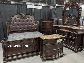 Only $39 down payment plan new in box B1600 queen 5pc bedroom set special