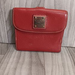  Dooney & Bourke Red Leather Wallet Vintage Pre-owned Read Description 