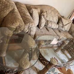 Sofa Set, Coffee Table And 2 End Tables
