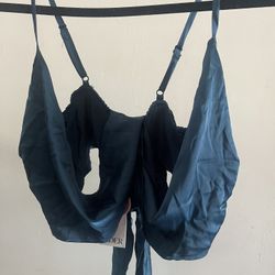Blue Wrap Crop $5 NWT