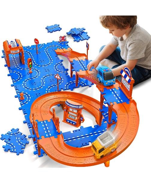 3-Tier Puzzle Race Tracks Car Toys Set
