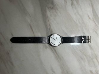 Coach Perry Black Leather Strap Watch