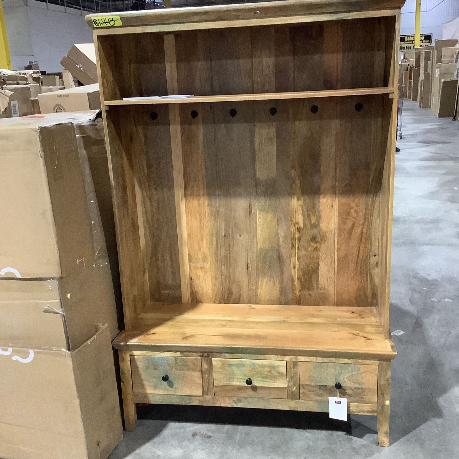 Home Decorators Collection Holbrook Natural Reclaimed Hall Tree