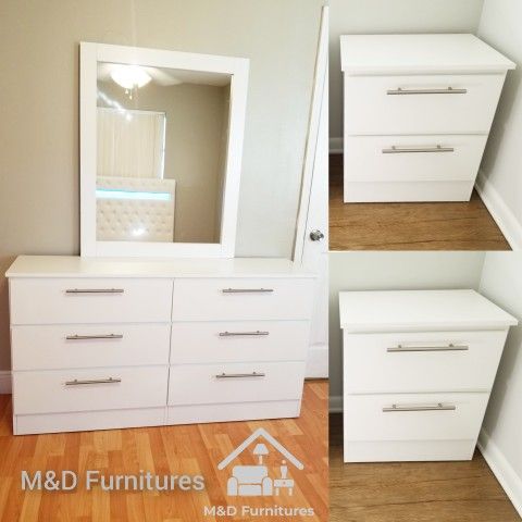 Comoda Nueva Con Espejo Y Mesas De Noche... Brand New Dresser With Mirror And Nightstands