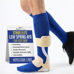 Brace Direct StrideElite Leaf Spring AFO – Lightweight Foot Drop Brace for Stroke, Neuropathy & Peroneal Nerve Injury (HCPCS L1951) new in bag still $