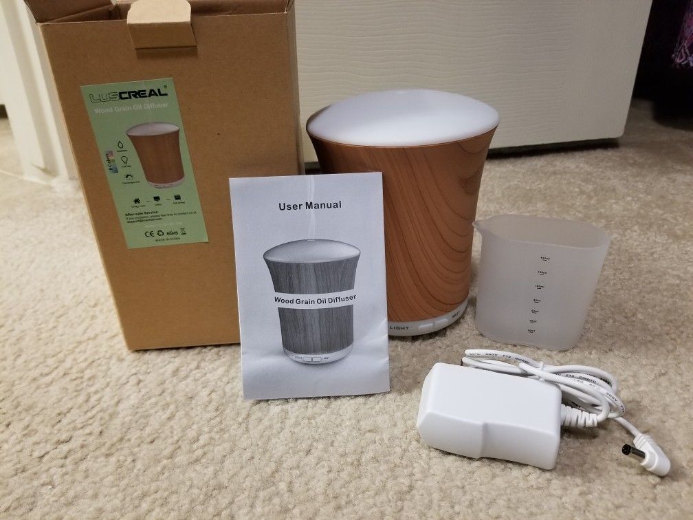 LUSCREAL Essential Oil Diffuser Woodgrain, 200ml