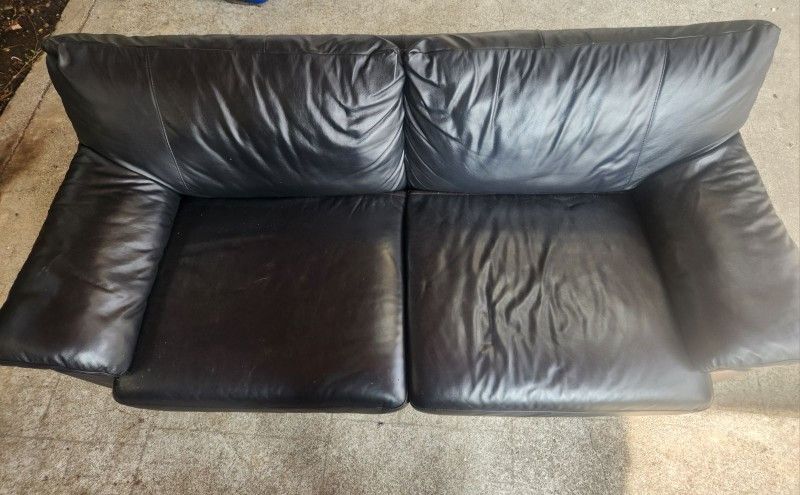 Black Leather Sleep Couch