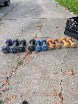 Rubber coated dumbbells