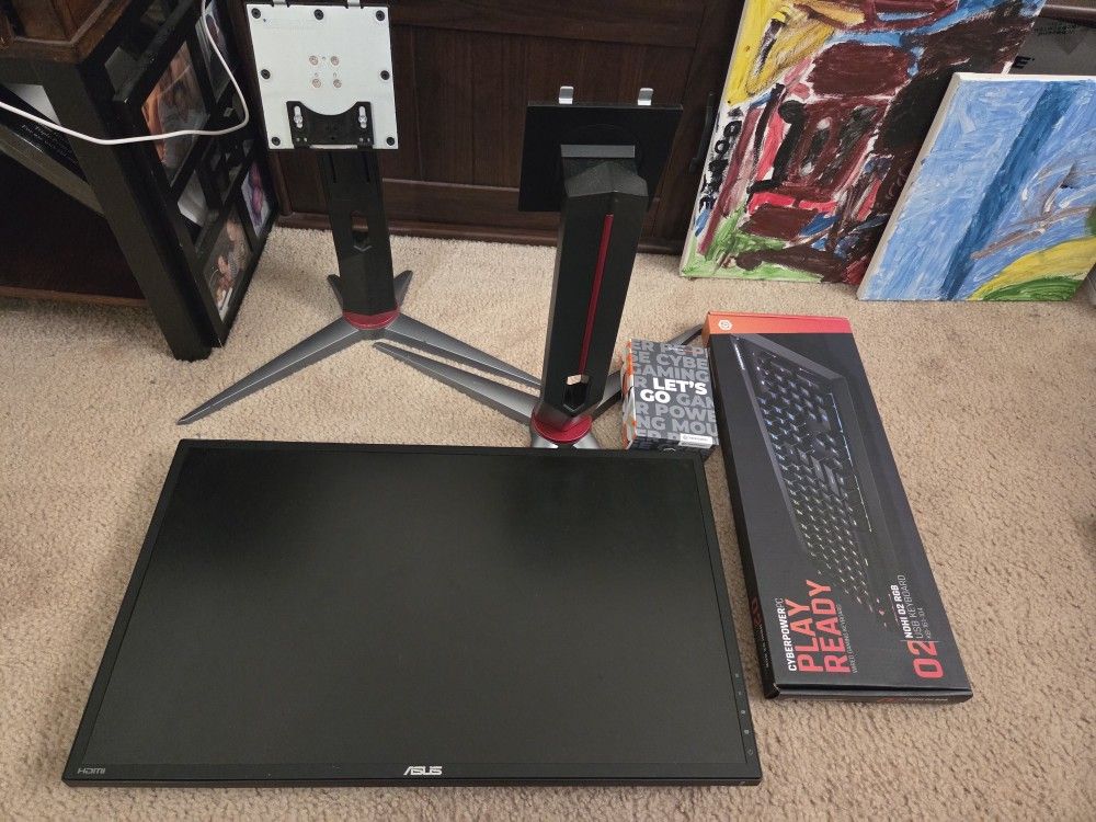 Pc Monitor, Gaming Keyboard And Gaming Mouse