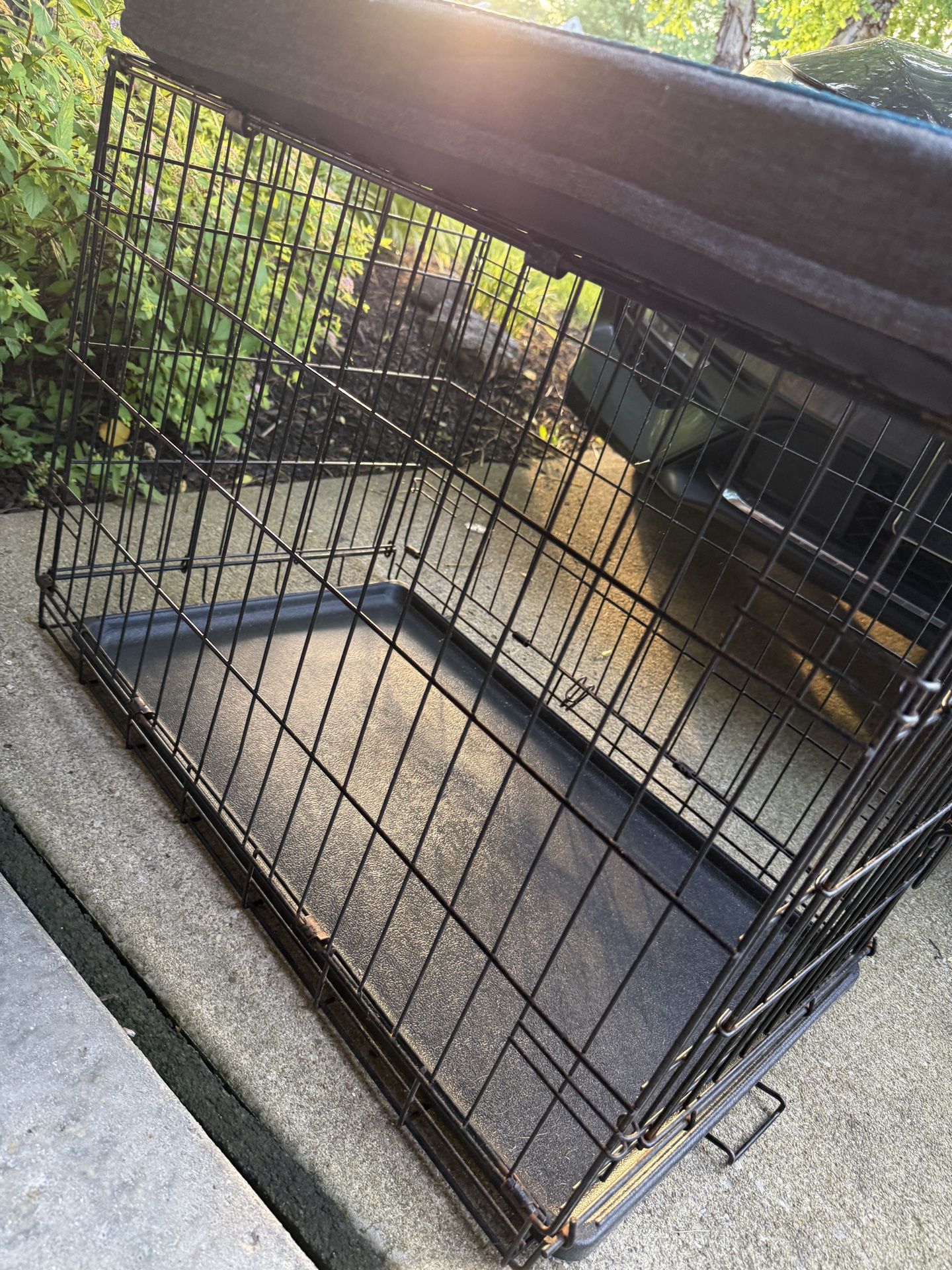 Medium Dog Crate with Comfort Bed Size 30x22x19”! Easily collapses!
