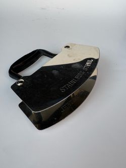 Vintage Stainless Steel Double Blade Rocker Knife Mezzaluna Mincer 5.5 Inch