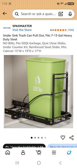 Spaxmaxter Under Sink Trash Can Pull Out