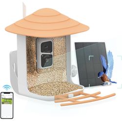 Smart Bird Feeder Camera with Solar Panel, 1080P HD Bird Watching Camera Auto Capture Bird Videos & Motion Detection, IP65 Waterproof Solar Bird Feede