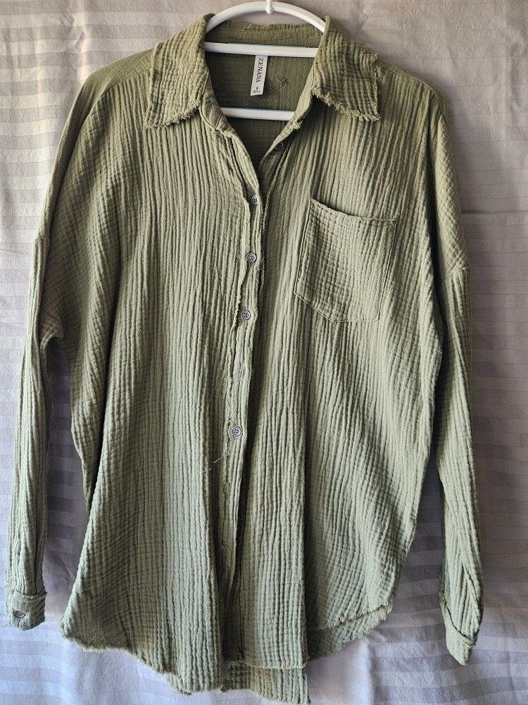 Zenana Crinkle Shirt