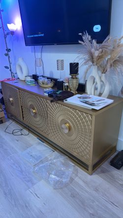 Golden TV stand